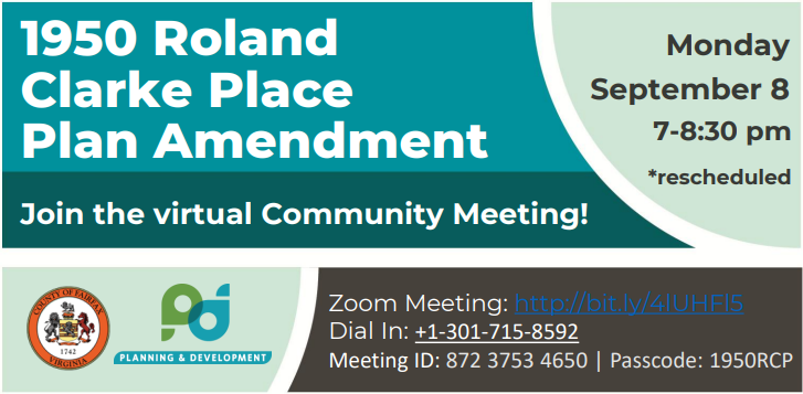 1950 Roland Clarke Pl SSPA Community Meeting Flyer *RESCHEDULED*