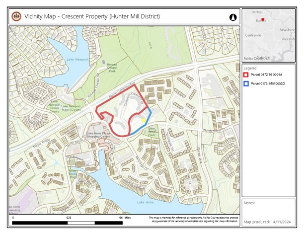 Map showing the land use parcels of the Crescent Apartments