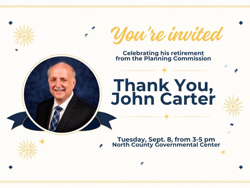 You're invited to John Carter's retirement party Sept. 8, 2026