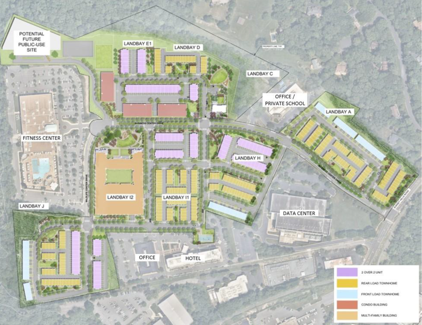 Proposed development plan at Lake Fairfax Business Center