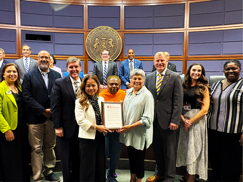 Supervisor Alcorn presents 25th anniversary proclamation for Reston Multicultural Festival