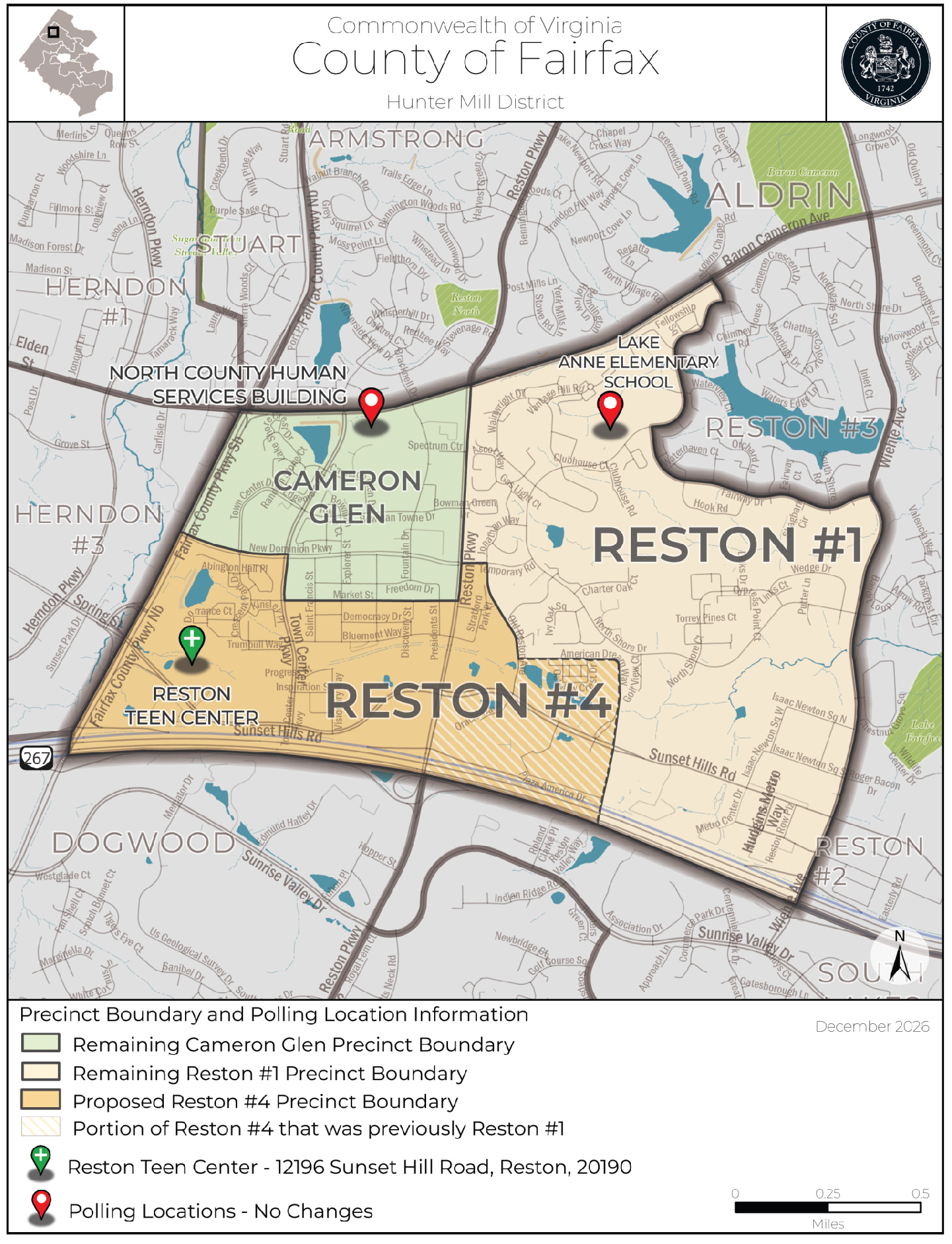 Reston voting precinct boundary changes map