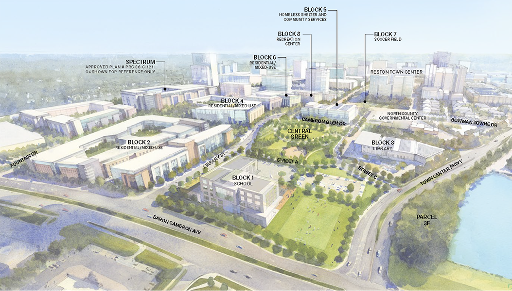 Reston Town Center North conceptual massing lillustration
