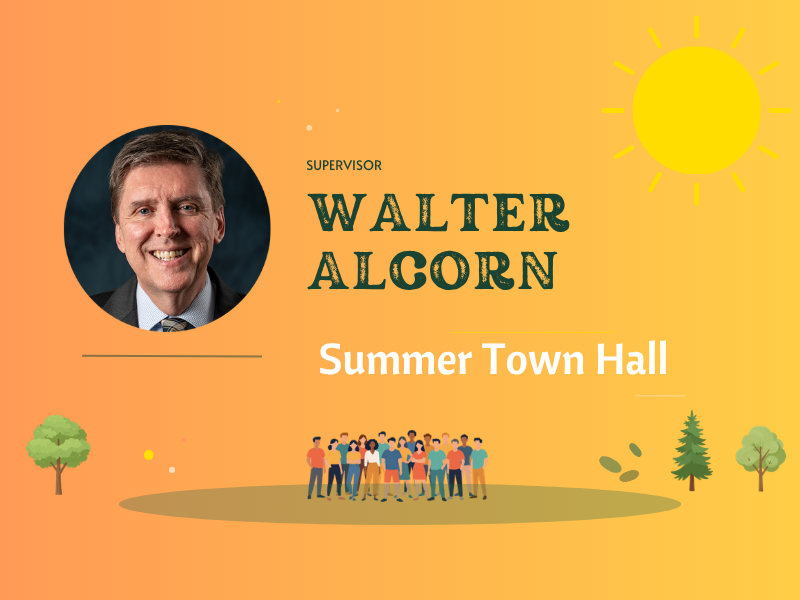 Supervisor Walter Alcorn's summer town hall on July 20, 2026 at Vienna Town Hall
