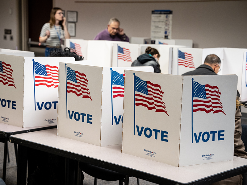 Voters casting ballots