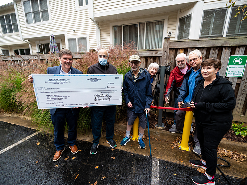 Supervisor Walter Alcorn attends Waterford Square Condo EV charger ribbon cutting