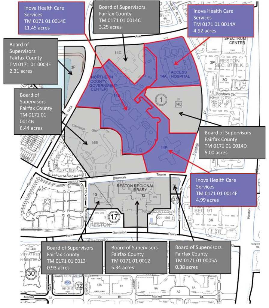 Reston Town Center North property ownership map