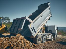 dump truck unloading dirt