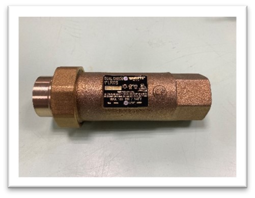 Dual Check Valve Backflow Prevention Device