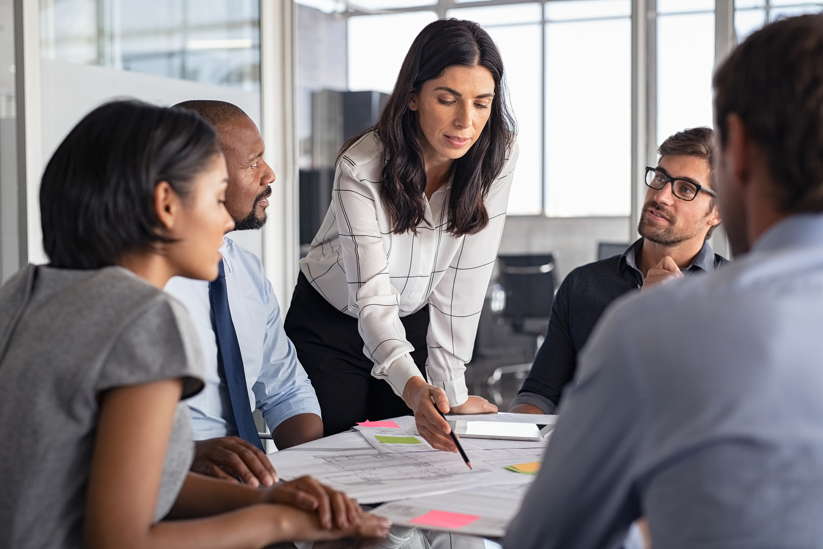 Meet with Staff Stock Image