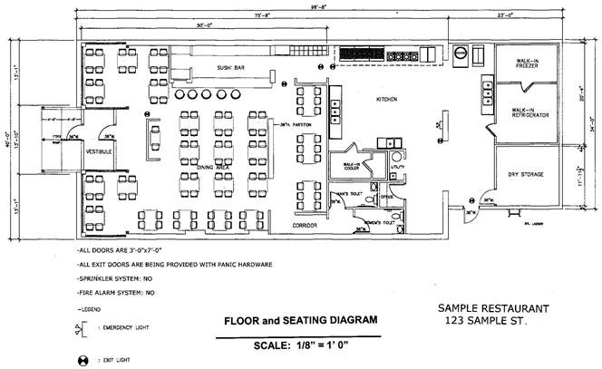 example of floor and seating diagram