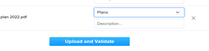 Upload and Validate button