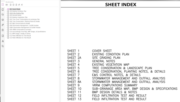 Sheet Index Screenshot