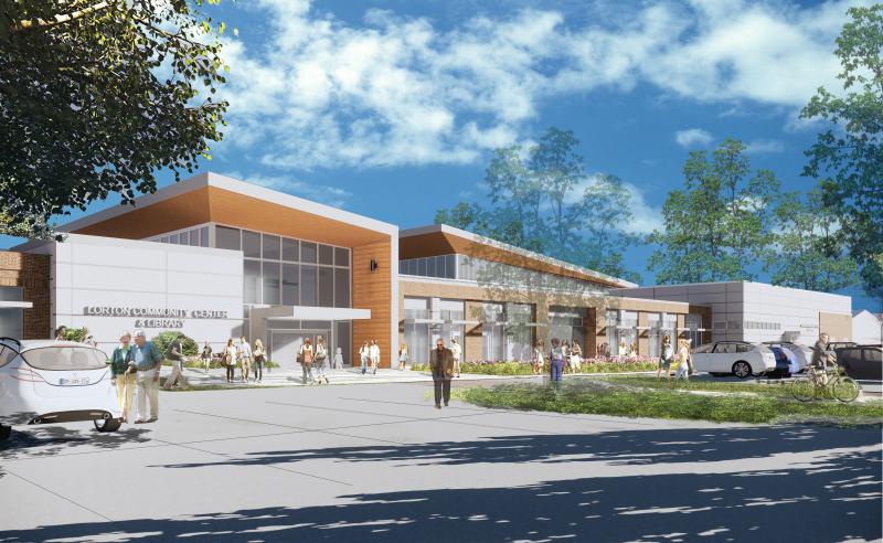 Rendering of the future Lorton Library and Lorton Community Center building