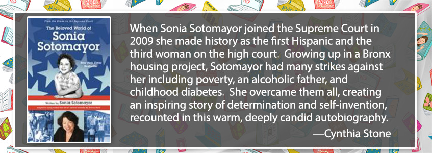 ​​When Sonia Sotomayor joined the Supreme Court in 2009 she made history as the first Hispanic and the third woman on the high court.  But getting there was not easy, as Sotomayor recounts in this warm and deeply candid autobiography.  Growing up in a Bronx housing project, Sotomayor had many strikes against her including poverty, an alcoholic father, and childhood diabetes.  She overcame them all, creating an inspiring story of determination and self-invention.