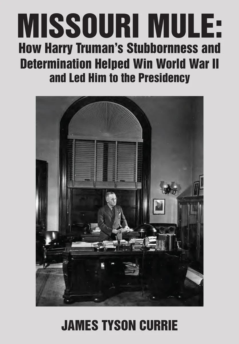 Book cover titled “Missouri Mule” about Harry Truman, featuring a black‑and‑white photo of him standing behind a desk in an office.