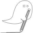 ghost with a big pencil
