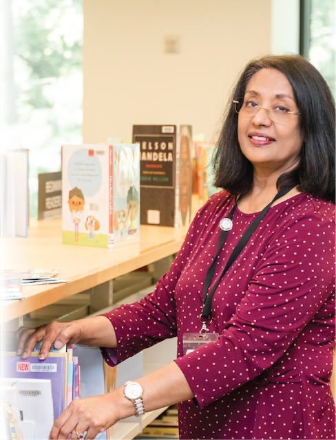 Youth Services Librarian Aliya Parvez at Tysons-Pimmit Regional Library