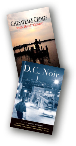 2 book covers: Chesapeake Crimes and D.C. Noir