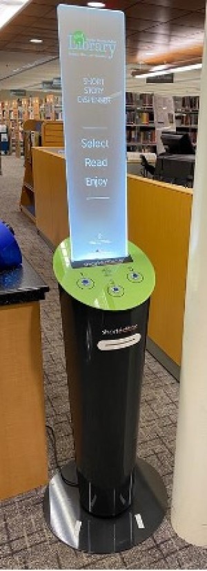 photo of the short story dispenser machine in a library