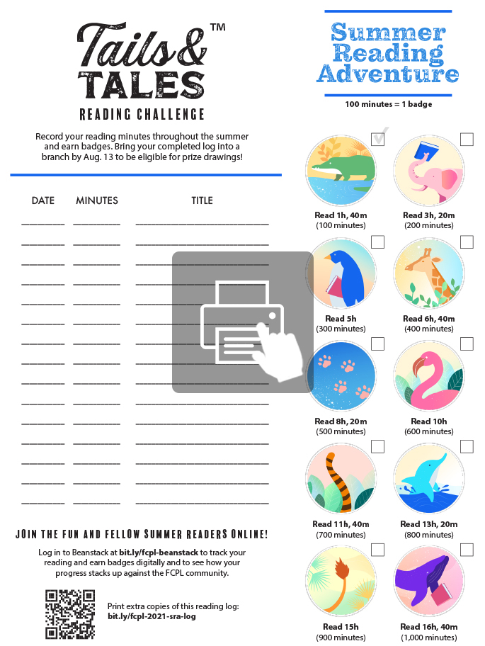 Summer Reading Adventure Printable Reading Log