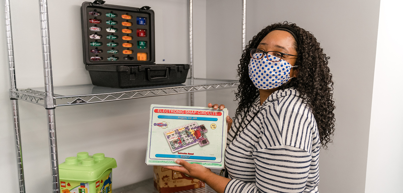 Sherwood Regional Librarian Joi Jackson displays TechLab tools