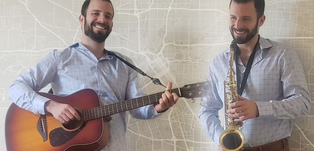 Ben Pernick plays guitar and sax.