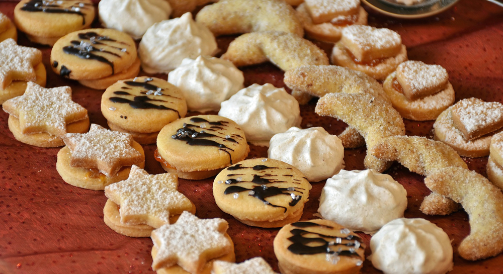 tray of holiday cookies