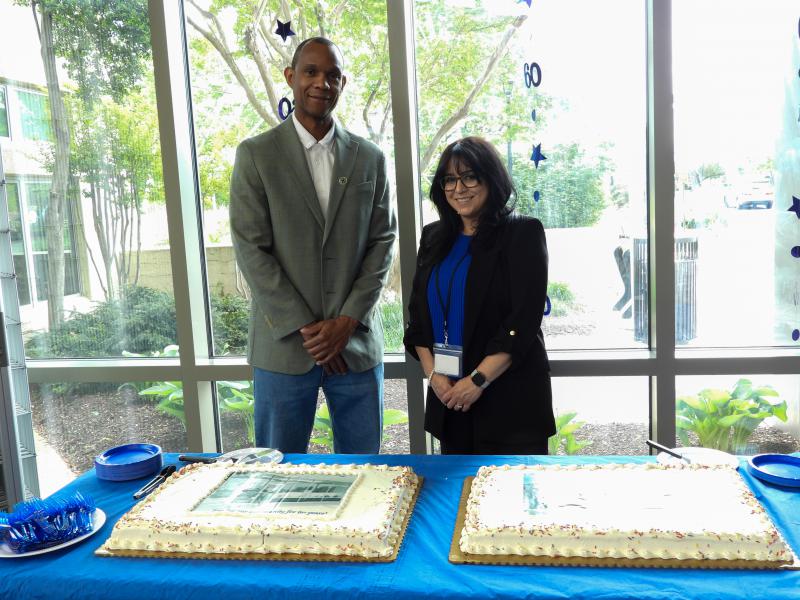 Library Trustee Keith Foxx and John Marshall Branch Manager Ivelisse Figueroa-Gonzalez