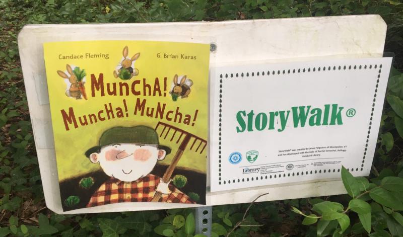 Muncha! Muncha! Muncha! StoryWalk station one: book cover