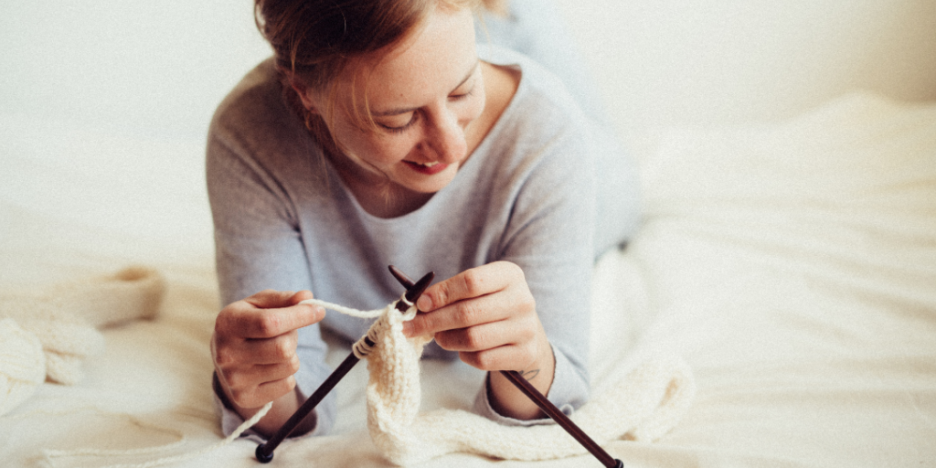 woman knitting