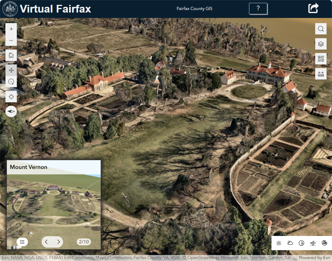 A 3D visualization of Mount Vernon Estate using Fairfax County data