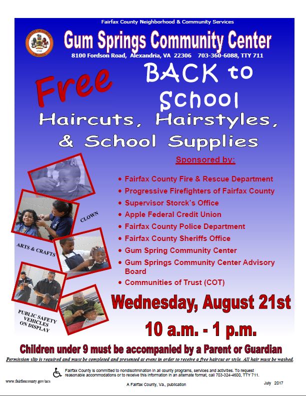 Gum Springs Free Back To School Haircuts Amp School Supplies