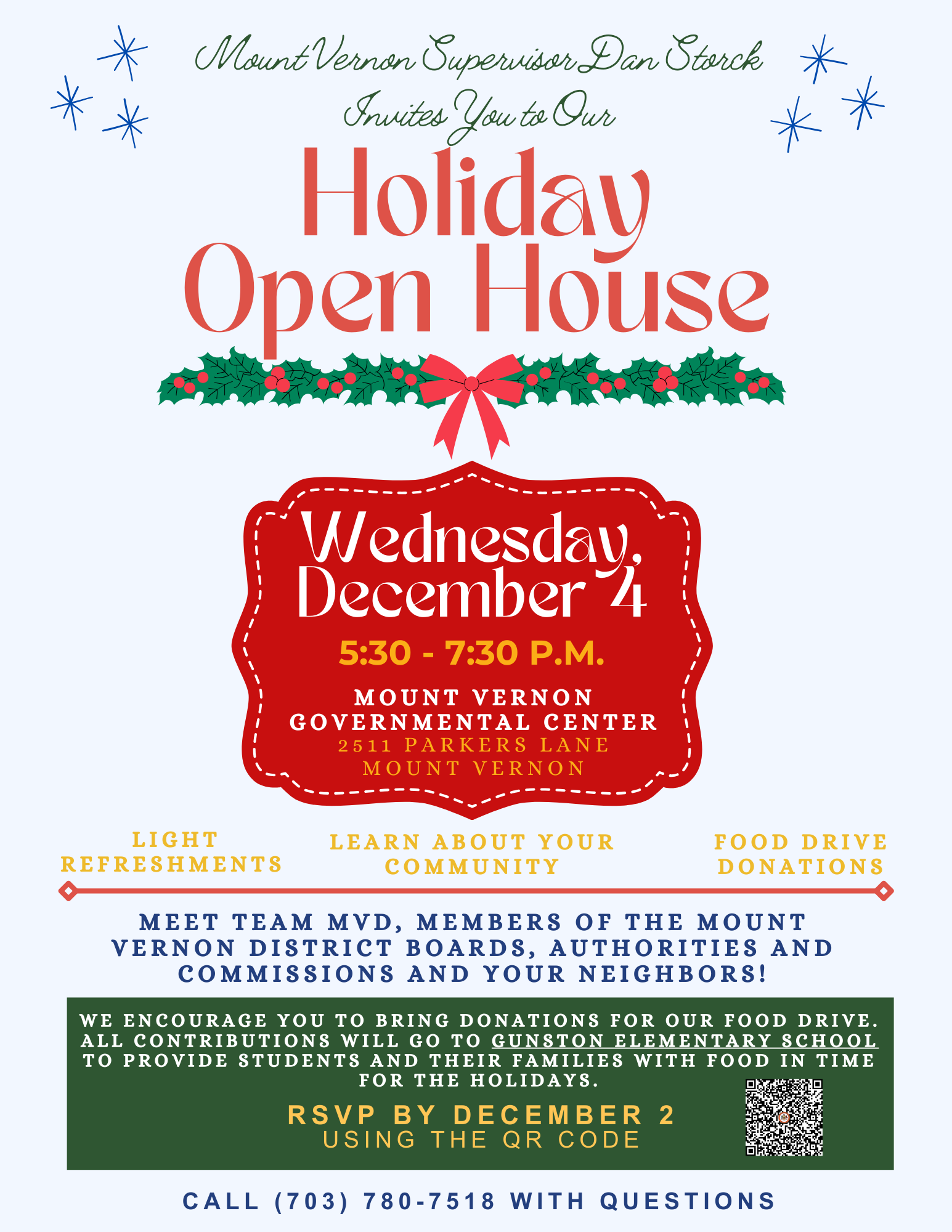 English Holiday Open House Flyer