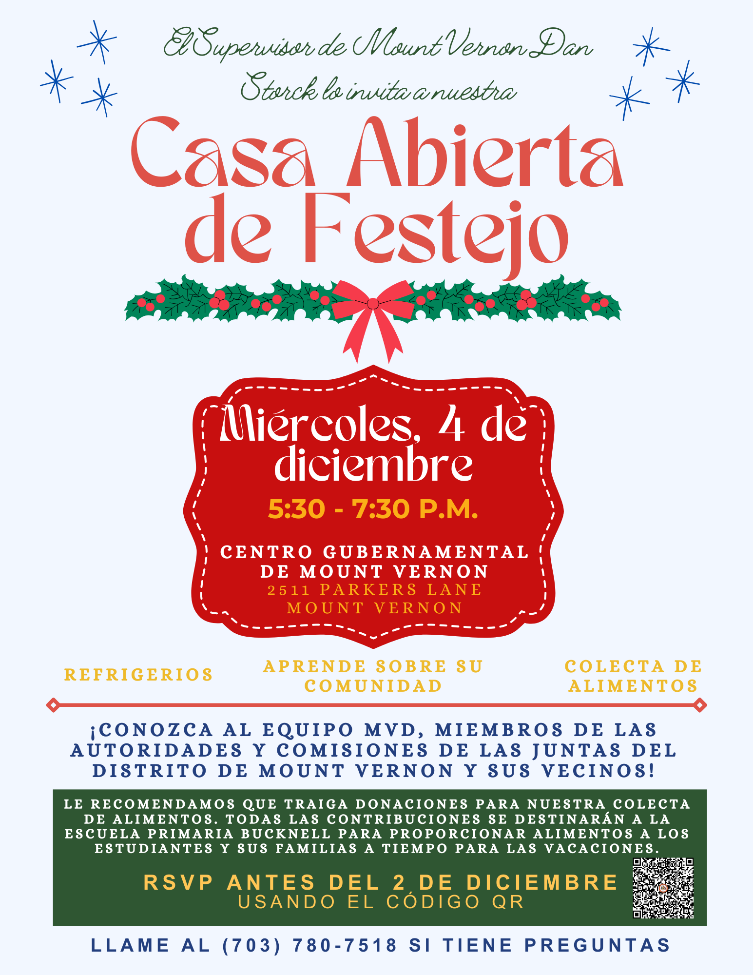 Spanish Holiday Open House Flyer