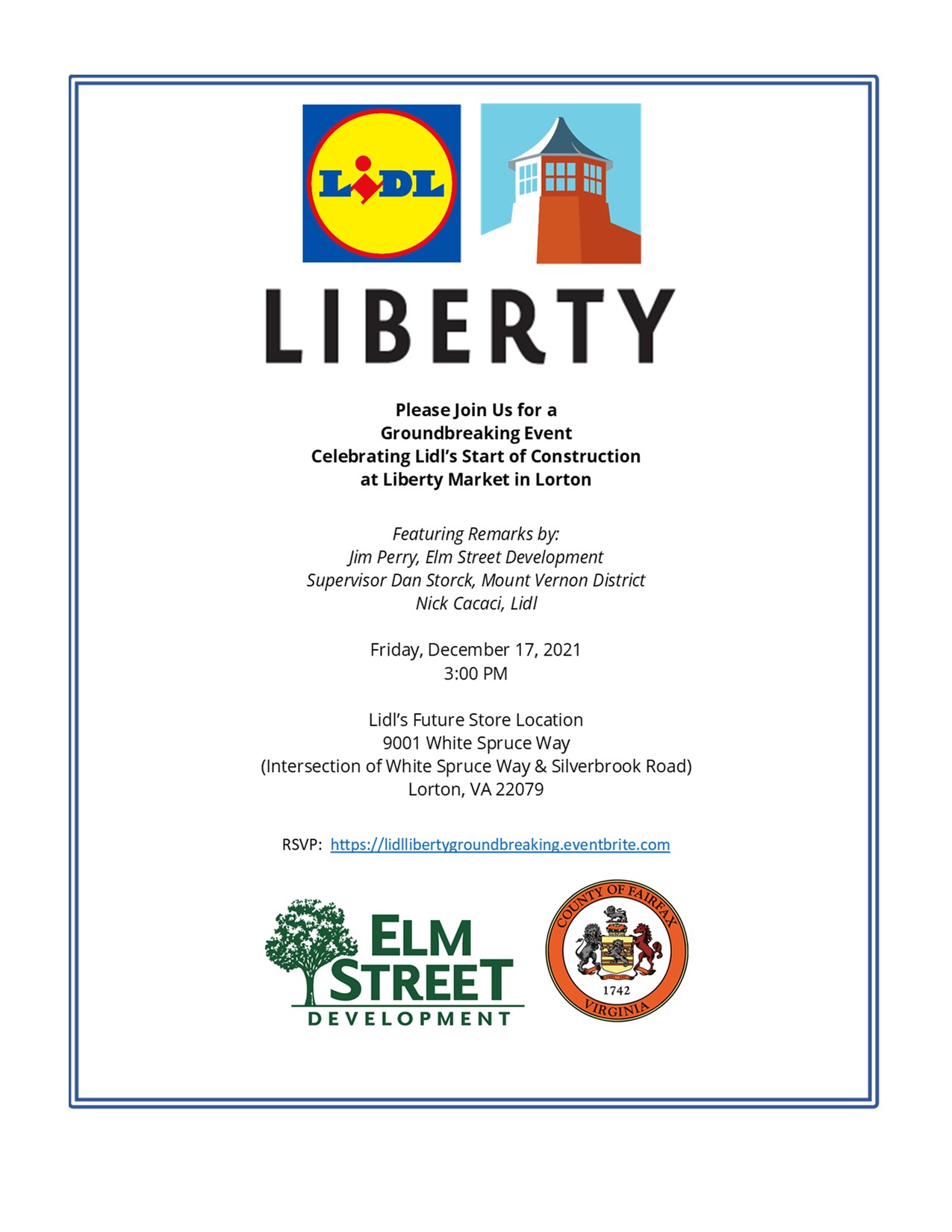Lidl Liberty Groundbreaking Invite