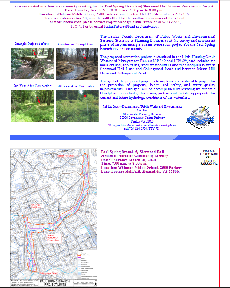 Paul Springs Stream Restoration Invitation