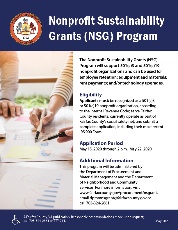 Nonprofit Sustainability Grants Program Flyer