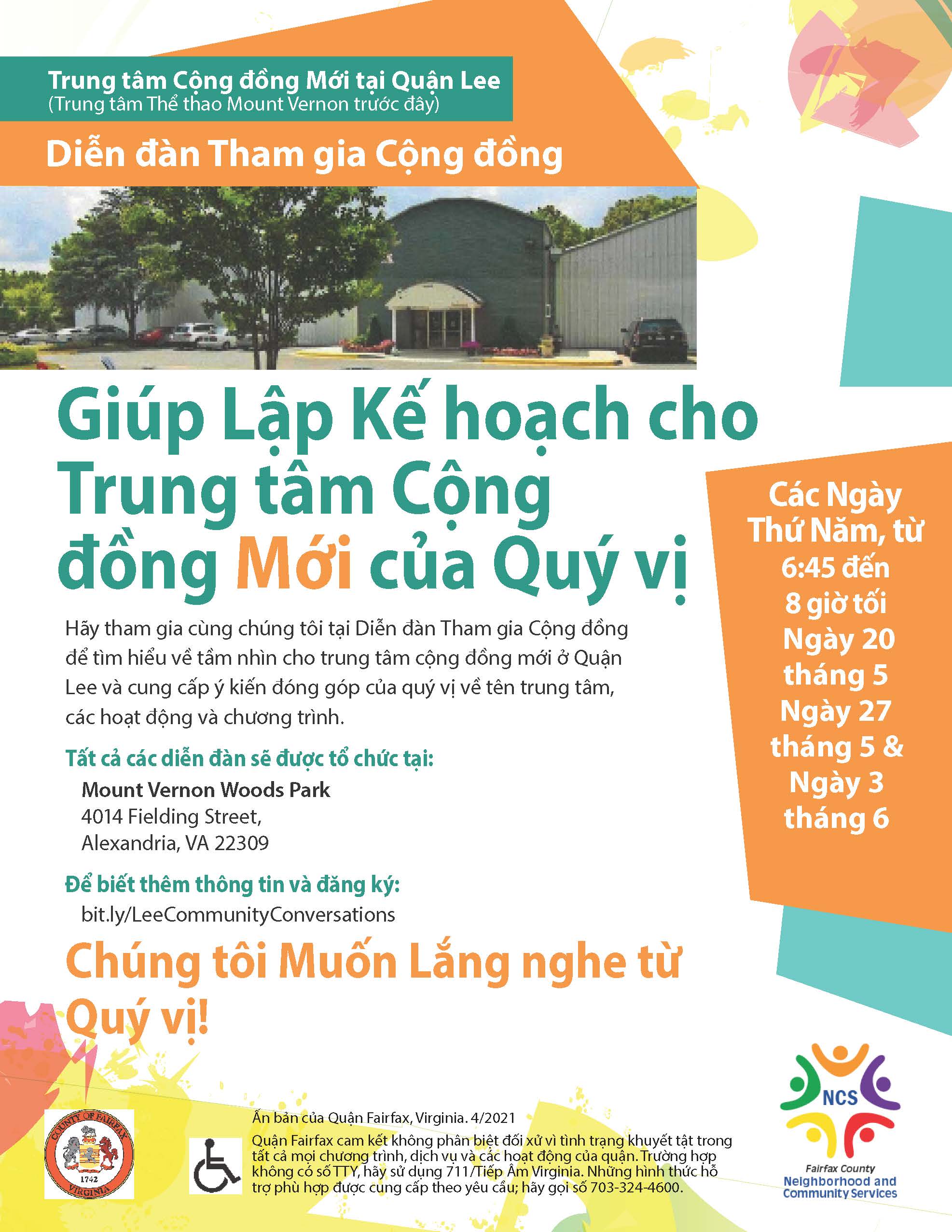 Community Engagement Forum Flyer in Vietnamese