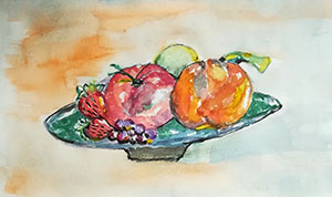 Still life of fruit and vegetables