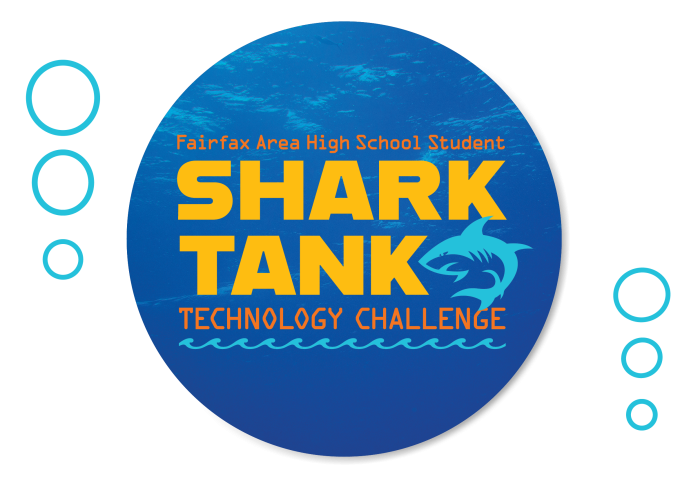 Cartoon depiction of sharks and bubbles 