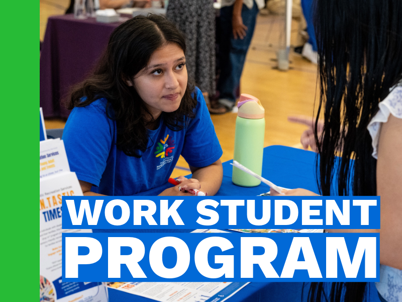 young woman at marketing booth 