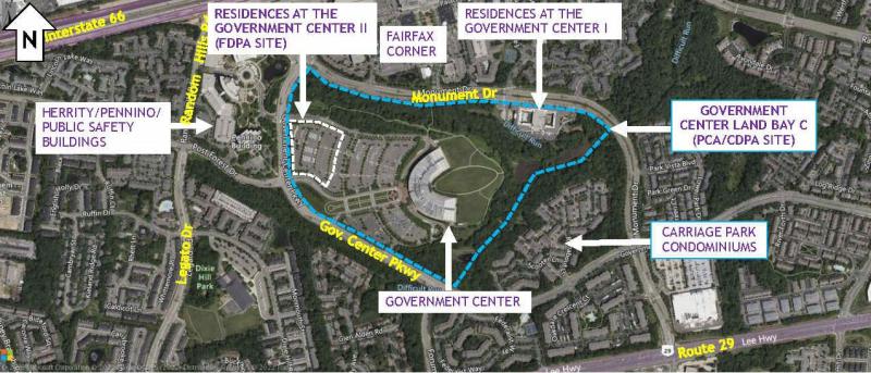 Aerial map of development locations