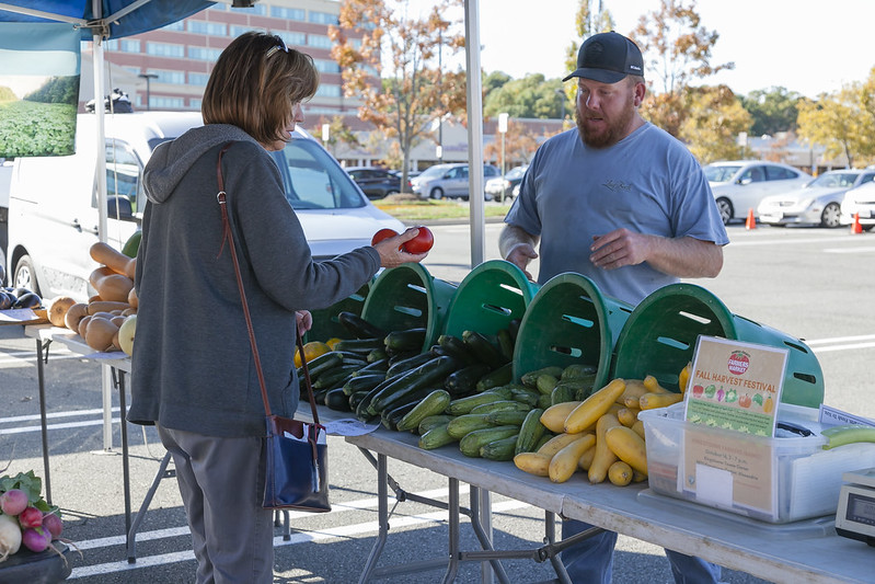 Fresh produce stand at farmers market