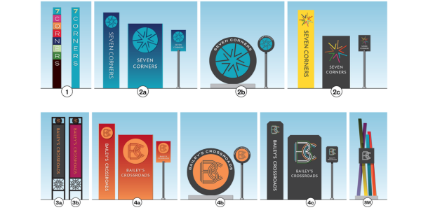 Gateway Signage designs for Bailey's Crossroad and Seven Corners