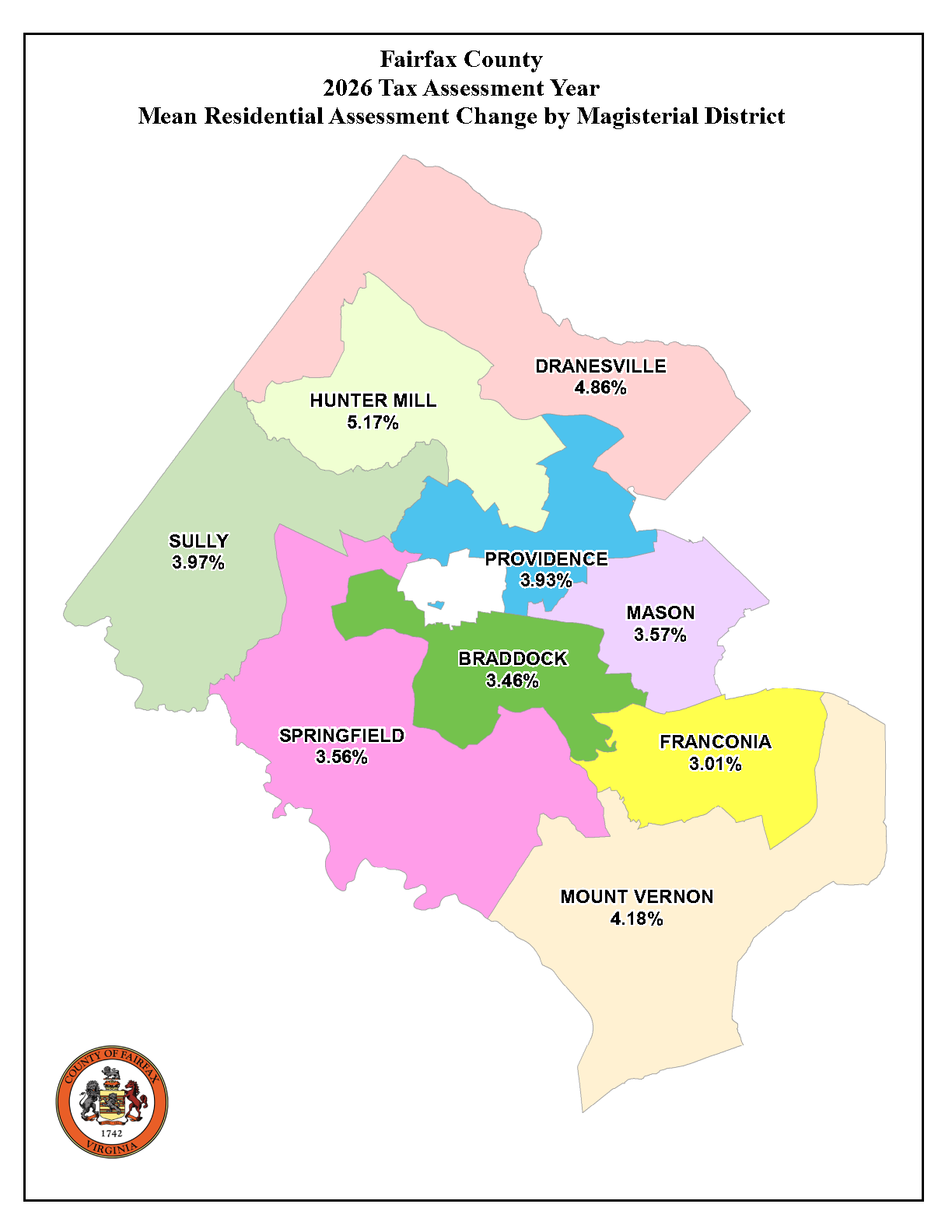 Map of assessed values by district