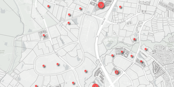 map showing development in fairfax county