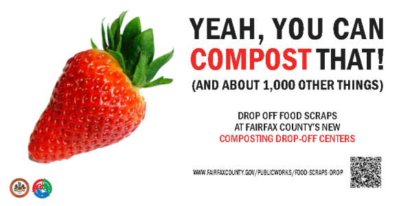 Picture of Strawberry; Text: Yeah, You Can Compost That