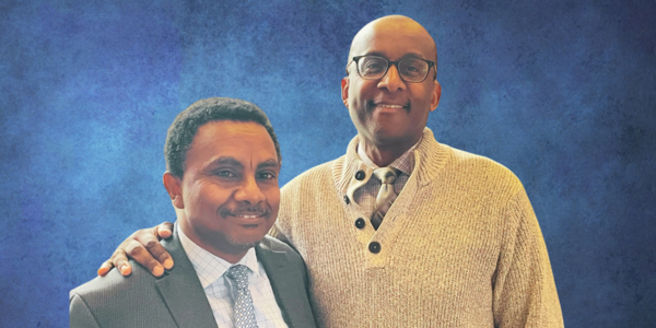 County Executive Bryan Hill with Daniel Mekibib, director of Workforce Development Programs.