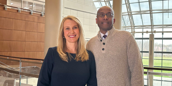 Image of Fairfax County Executive Bryan Hill connected with Reasa Currier, director of the Fairfax County Department of Animal Sheltering